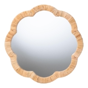 bali & pari Akuna Scalloped Natural Rattan Wall Mirror
